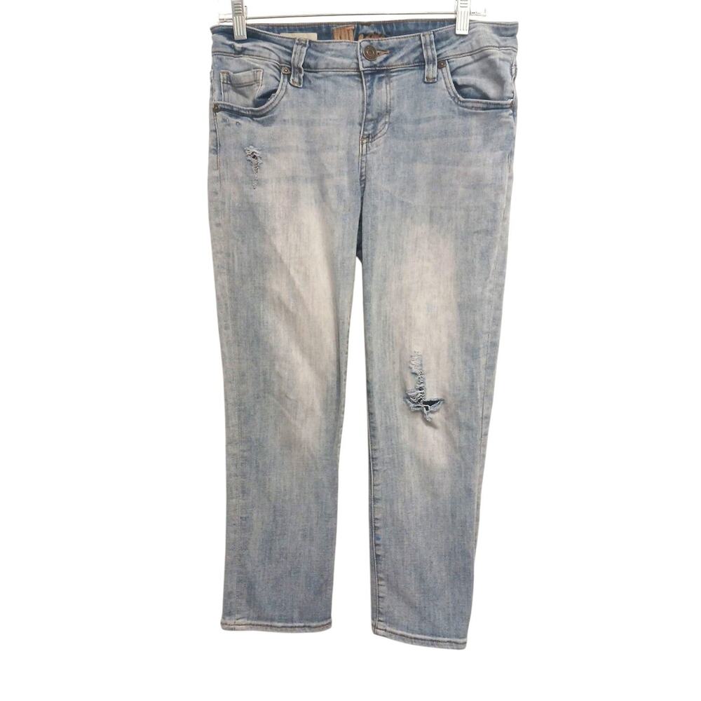 Kut From The Kloth Bardot Cropped Boyfriend Jeans 8 Grunge Goth Hippie‎ Bohemian